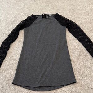 Divided Gray and Black Lace Dress